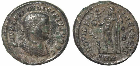 Roman silvered coin of Licinius II - PROVIDENTIAE CAESS - Nicomedia